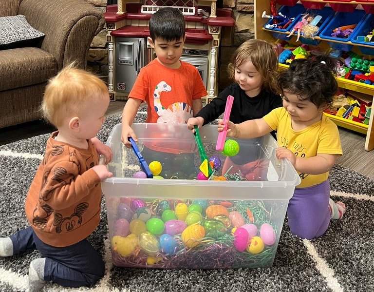 kids playing with toys